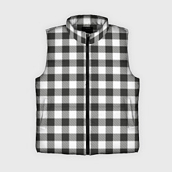 Женский жилет Черно-белая клетка, цвет: 3D-светло-серый