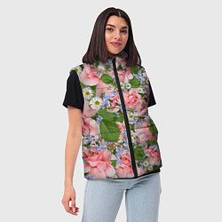 Женский жилет Цветы, цвет: 3D-черный — фото 2