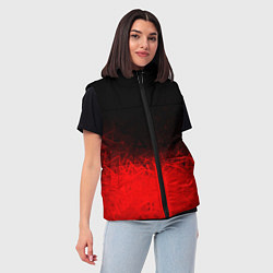 Женский жилет КРАСНО-ЧЕРНЫЙ ГРАДИЕНТ, цвет: 3D-черный — фото 2