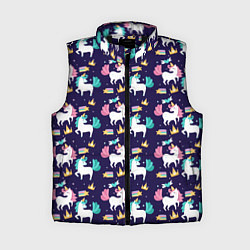 Женский жилет Unicorn pattern, цвет: 3D-черный