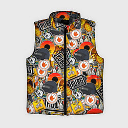 Женский жилет PUBG STICKER, цвет: 3D-светло-серый