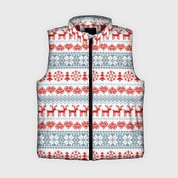 Женский жилет Новогодний пиксельный узор, цвет: 3D-красный