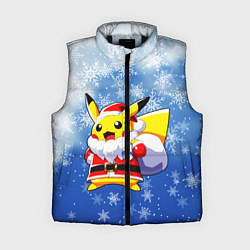 Женский жилет НОВОГОДНИЙ ПИКАЧУ, цвет: 3D-черный