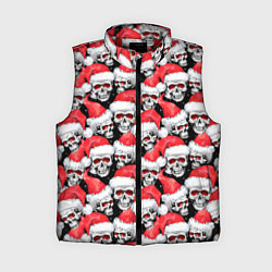 Женский жилет Деды морозы черепа, цвет: 3D-красный