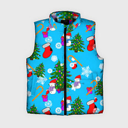 Женский жилет Новый год, цвет: 3D-черный