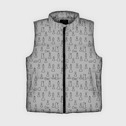 Женский жилет Шахматы, цвет: 3D-светло-серый