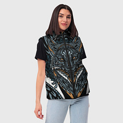 Женский жилет Рисунок лиса, цвет: 3D-черный — фото 2