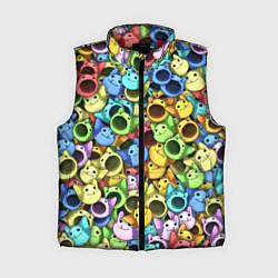 Женский жилет Цветные Поп Котики, цвет: 3D-красный