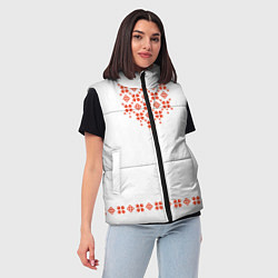 Женский жилет Белорусская вышиванка, цвет: 3D-красный — фото 2