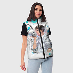 Женский жилет Attack on titan Атака титан, цвет: 3D-красный — фото 2