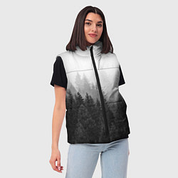 Женский жилет Туманный лес, цвет: 3D-черный — фото 2