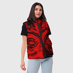 Женский жилет BLACK RED DRAGONS TATOO, цвет: 3D-красный — фото 2