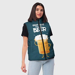 Женский жилет Great Ideas start with a BEER, цвет: 3D-светло-серый — фото 2