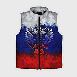 Женский жилет Россия Russia Герб, цвет: 3D-черный