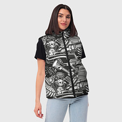 Женский жилет Механика Автомобиль, цвет: 3D-черный — фото 2