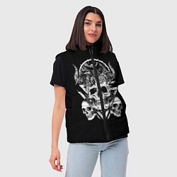 Женский жилет Черепа и Вороны Skulls Raven, цвет: 3D-красный — фото 2