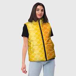 Женский жилет Желтая чешуя, цвет: 3D-красный — фото 2