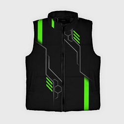 Женский жилет ФУТУРИСТИЧНАЯ БРОНЯ ЗЕЛЕНАЯ, цвет: 3D-черный