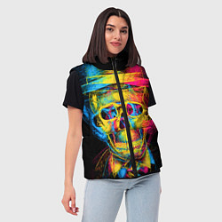 Женский жилет Череп-анаглиф, цвет: 3D-черный — фото 2