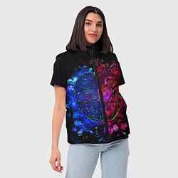 Женский жилет Сердце и мозг в неоне, цвет: 3D-красный — фото 2