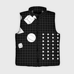 Женский жилет Черно-белые фигуры 3D, цвет: 3D-светло-серый