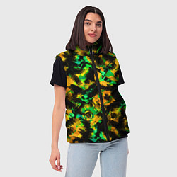 Женский жилет Абстрактный желто-зеленый узор, цвет: 3D-красный — фото 2