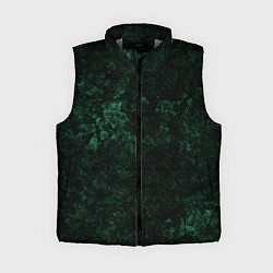 Женский жилет Темно-зеленый мраморный узор, цвет: 3D-светло-серый
