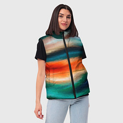 Женский жилет Мозаичный абстрактный узор, цвет: 3D-красный — фото 2