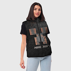 Женский жилет MINECRAFT TEXTURE IRON, цвет: 3D-черный — фото 2