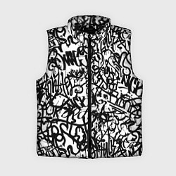Женский жилет Graffiti black on white, цвет: 3D-черный