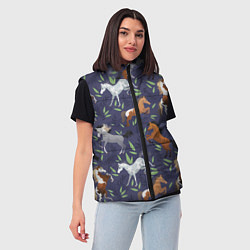 Женский жилет Лошадки узор, цвет: 3D-красный — фото 2