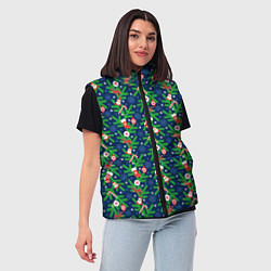 Женский жилет Новогодние Игрушки на Ёлке, цвет: 3D-светло-серый — фото 2