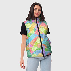 Женский жилет Цветные пластыри, цвет: 3D-светло-серый — фото 2