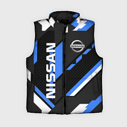Женский жилет НИССАН ЛОГО СИНИЯ ГЕОМЕТРИЯ CYBER, цвет: 3D-черный