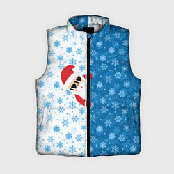 Женский жилет С Новым Годом дед мороз, цвет: 3D-светло-серый