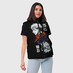 Женский жилет ИТАДОРИ СУКУНА ITADORI SUKUNA МАГИЧЕСКАЯ БИТВА, цвет: 3D-светло-серый — фото 2