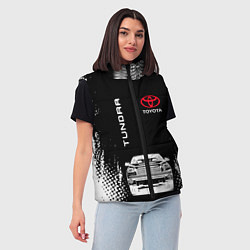 Женский жилет Toyota Tundra Следы шин, цвет: 3D-черный — фото 2