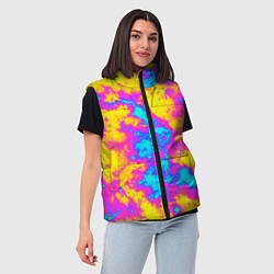 Женский жилет Яркая абстракция космических красок, цвет: 3D-красный — фото 2
