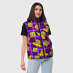 Женский жилет Geometry Dash: Violet Space, цвет: 3D-светло-серый — фото 2