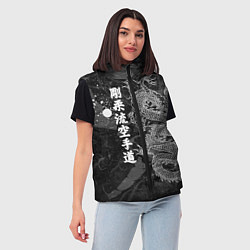 Женский жилет Токийский Дракон Иероглифы Dragon Japan, цвет: 3D-черный — фото 2