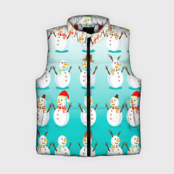 Женский жилет Веселые снеговички узор, цвет: 3D-красный