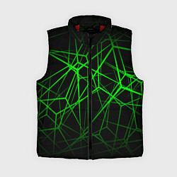 Женский жилет ЯДОВИТЫЕ ЛИНИИ ЗЕЛЕНЫЙ ГЕОМЕТРИЯ, цвет: 3D-красный
