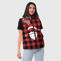 Женский жилет Новогодний Санта, цвет: 3D-светло-серый — фото 2