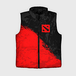 Женский жилет DOTA 2 RED LOGO, БРЫЗГИ КРАСОК, цвет: 3D-черный