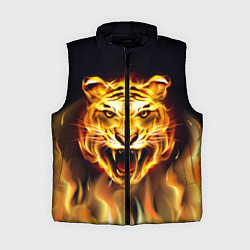 Женский жилет Тигр В Пламени, цвет: 3D-черный