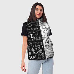 Женский жилет ЧЁРНО БЕЛЫЕ ФОРМУЛЫ ФИЗИКА МАТЕМАТИКА, цвет: 3D-черный — фото 2