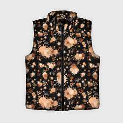 Женский жилет Кофейные пятна и зёрна кофе, цвет: 3D-светло-серый