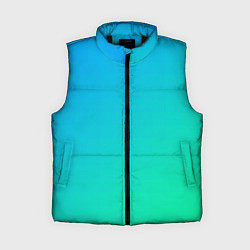 Женский жилет Бирюзовый градиент В небольшую клеточку