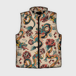 Женский жилет Мифические японские драконы