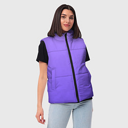 Женский жилет Красивый фиолетовый светлый градиент, цвет: 3D-черный — фото 2
